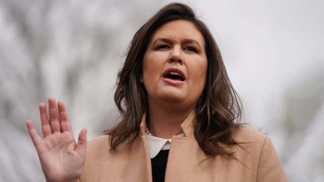 Image for article titled Sarah Huckabee Sanders Vows To Protect Good People Of Arkansas From Any Questions