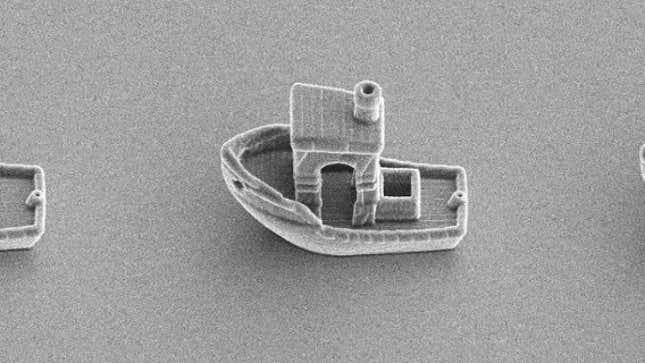 Image for article titled Physicists 3D Print a Boat That Could Sail Down a Human Hair