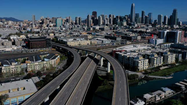 The empty roads of San Francisco amid the coronavirus outbreak.