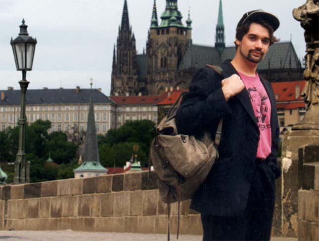 Speth tours Prague in 1991 at the height of his search.