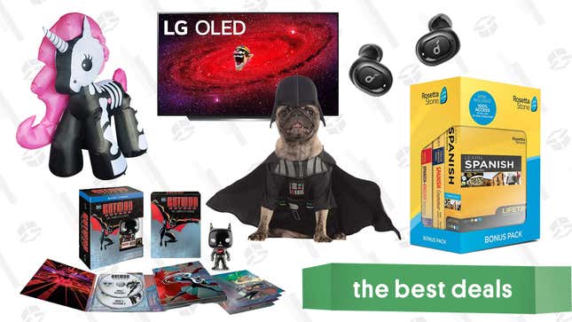 Image for article titled Tuesday&#39;s Best Deals: LG CX 55&quot; 4K OLED TV, Rosetta Stone, Halloween Pet Costumes, Inflatable Skeleton Unicorn, Batman Beyond Blu-ray Set, and More