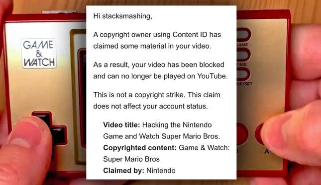 Image for article titled Nintendo Is Making Copyright Claims on Videos of Game &amp; Watch Hacking