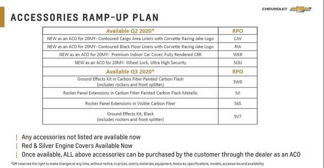 Image for article titled Chevy Removes Two Of The Most Popular Corvette Options After Virus Impacts Suppliers