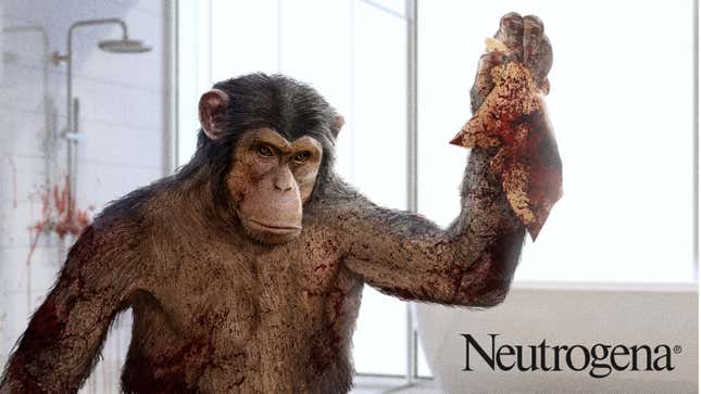Image for article titled New Neutrogena Deep Cleanse Just 130-Pound Chimp That Rips Your Face Off