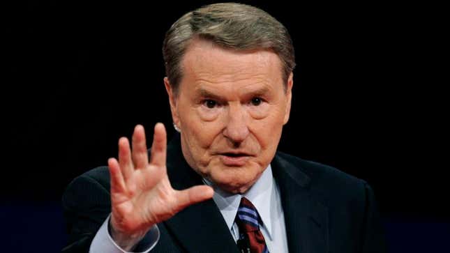 Image for article titled Jim Lehrer Forced To Report On His Own Botched Debate Moderator Performance On Tonight&#39;s &#39;NewsHour&#39;