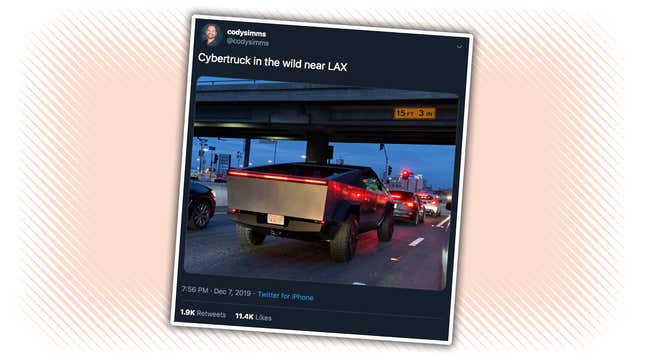 Here's What The Tesla Cybertruck Looks Like On Public Roads Next To 'Normal' Cars