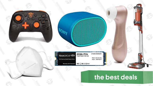Image for article titled Thursday&#39;s Deals of the Day: Sony Bluetooth Speaker, Crash Team Racing Switch Controller, Shark UpLight Vacuum, KN95 Masks, Satisfyer Pro 2, and More