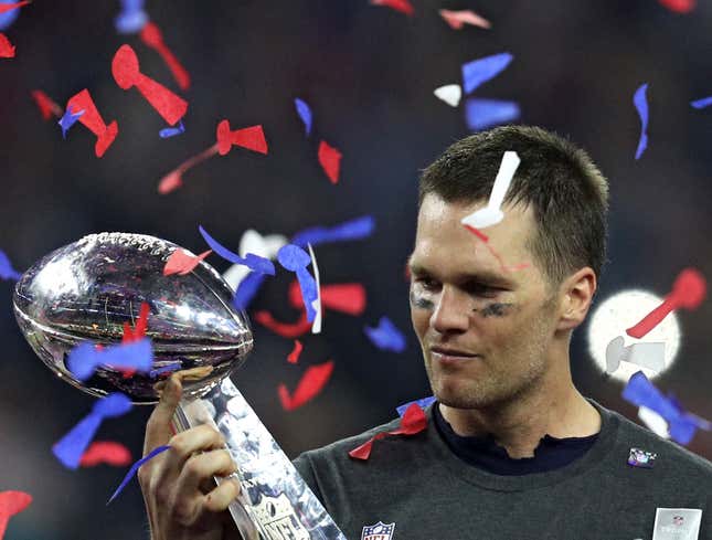 Image for article titled ‘This One Means The Least Of All,’ Says Tom Brady Accepting Super Bowl Trophy