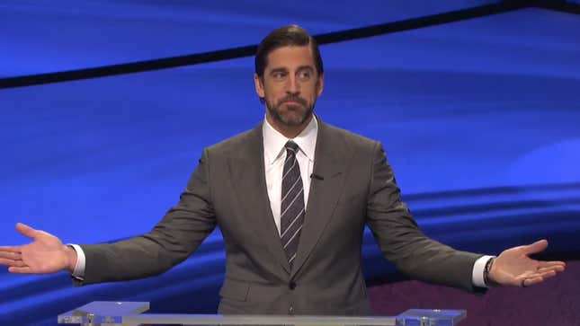 Aaron Rodgers can’t believe his contestants missed a gimme question.