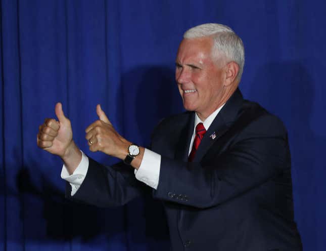 Image for article titled Remember When Mike Pence Abruptly Canceled a Trip to NH? Turns Out He Was About to Shake Hands With a Drug Dealer [Corrected]