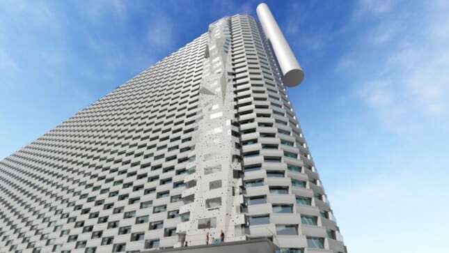 La pared de escalada más alta del mundo está en esta locura de edificio