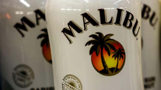 Bottles of Malibu rum