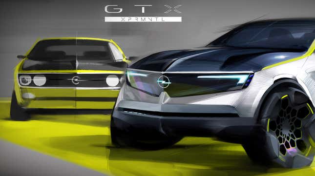 Image for article titled Opel's Newest EV Is A Neon Green Manta And It's Here To Save Us From Blue Accents