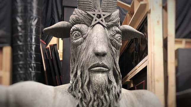 The (foam) statue of Lord Satan that graces the Academy of Unseen Arts. Hail Satan.