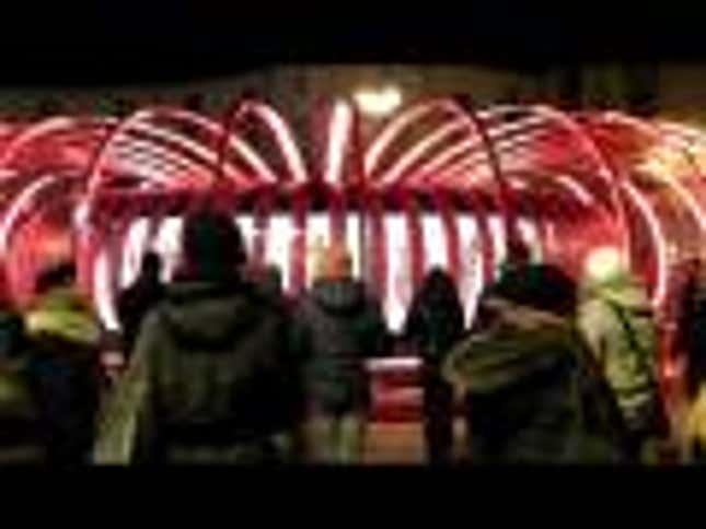 Sony's Enormous Bravia Zoetrope Caught Zoetroping