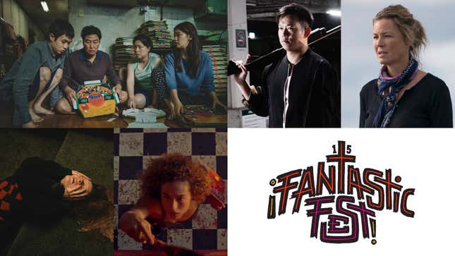 Clockwise R to L: Sea Fever; Fantastic Fest; Bliss; St. Maud; Parasite; First Love