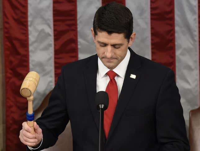Image for article titled Paul Ryan Adds 14-Ounce Training Weights To Speaker’s Gavel