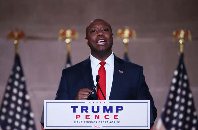 Image for article titled ‘Uncle Tim’ Hashtag Blocked on Twitter After Sen. Token Tim Scott Gave His Rebuttal to Biden’s Address to Congress