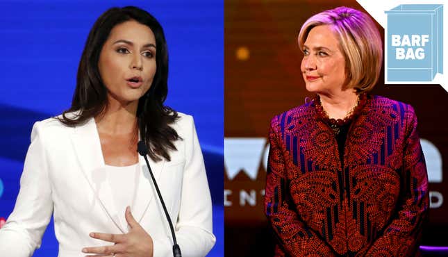 Image for article titled Let Us Journey Into a Truly Wild and Escalating Beef Between Tulsi Gabbard and Hillary Clinton