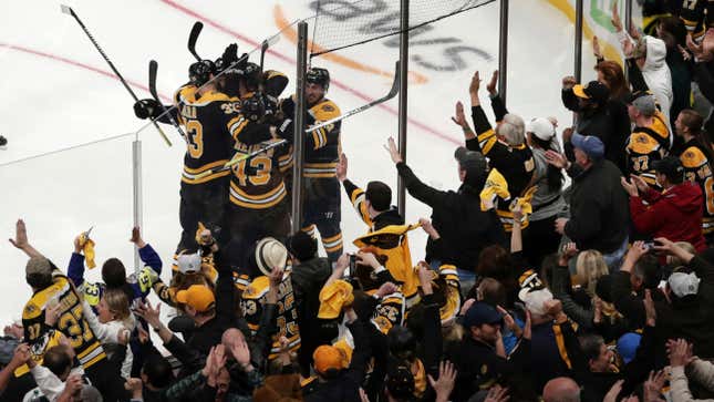 Image for article titled Bruins Beat The Leafs In Game 7, Because Time Is Frozen And Reality Is Stuck On Loop