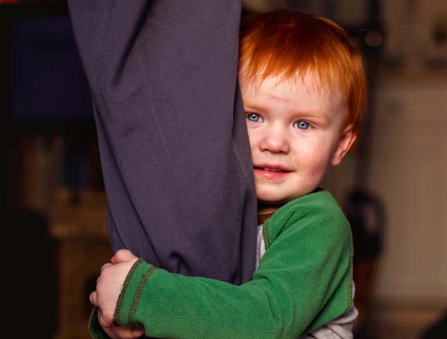 Image for article titled Child Getting Pretty Cozy With Stranger’s Leg