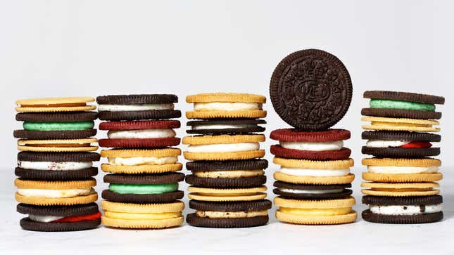 various oreos stacked on top of each other