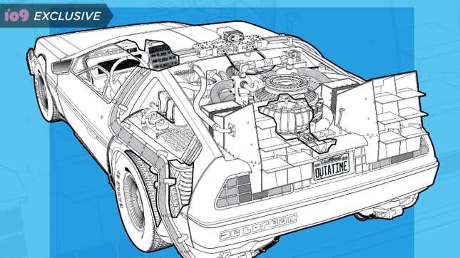 A crop of the cover for the upcoming Back to the Future: DeLorean Time Machine: Doc Brown’s Owners’ Workshop Manual.