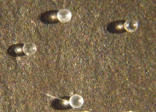 Four microtektites.