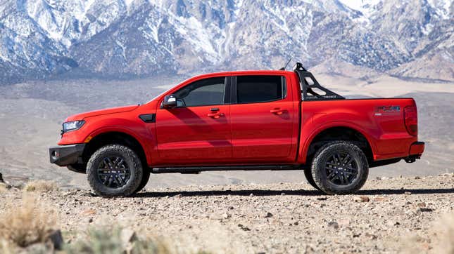 A 2020 Ford Ranger with the FX4 Off-Road and Ford Performance Level 3 packages
