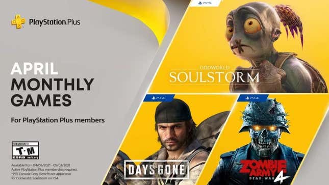 Image for article titled Here&#39;s April 2021&#39;s PlayStation Plus Lineup