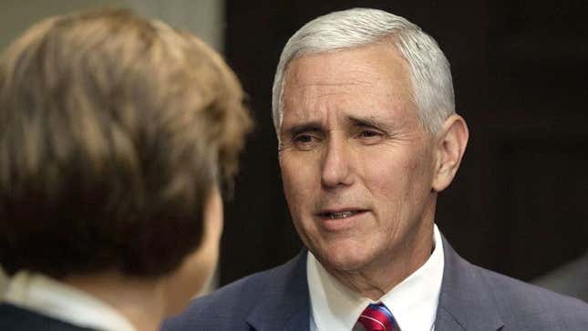 Image for article titled Mike Pence Has Long Heart-To-Heart With Staffer Who Came To Work With Coffee On Breath