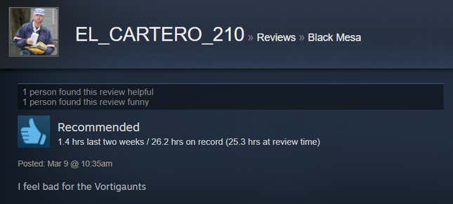 Image for article titled Black Mesa, As Told By Steam Reviews