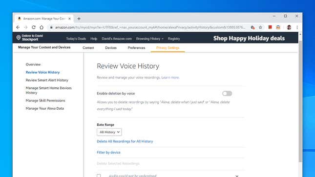 Image for article titled How to Find and Delete Everything You've Ever Said to Your Digital Assistants