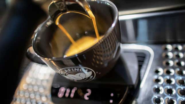 espresso being made in a cup