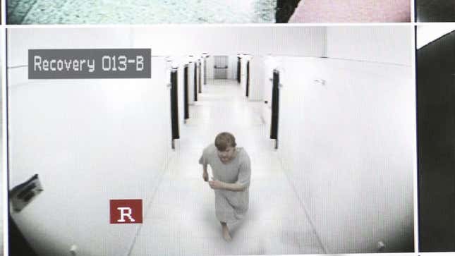 One of the millions of hospital patients who escape each year, costing U.S. medical facilities billions in gown and slipper costs.