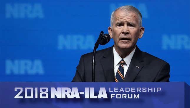 Image for article titled NRA Touts Oliver North’s Expertise At Avoiding Jail Time For Colluding With Hostile Foreign Powers
