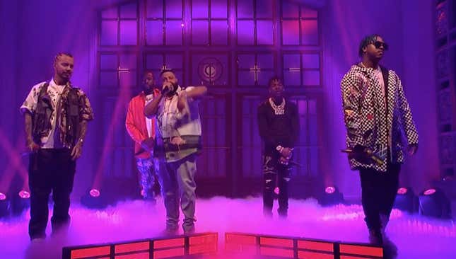 Image for article titled Watch: DJ Khaled Brings Out SZA, John Legend, Lil Wayne, Big Sean and More for SNL Performances