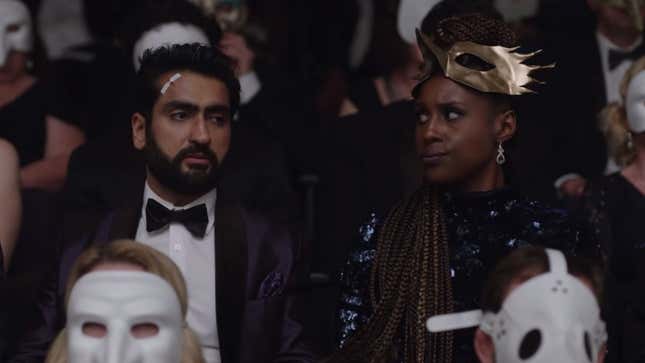Image for article titled Date Night meets Eyes Wide Shut in this trailer for Kumail Nanjiani and Issa Rae&#39;s The Lovebirds
