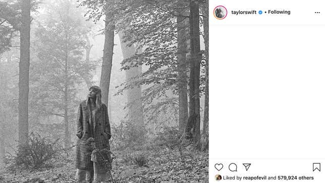 Image for article titled Taylor Swift Is Back in the Woods Now, Back in the Woods Now, Back in the Woods Now