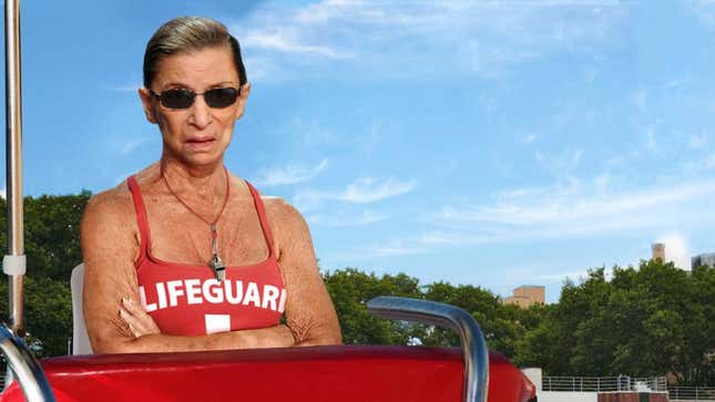 Image for article titled Ruth Bader Ginsburg Returns To Off-Season Lifeguarding Job