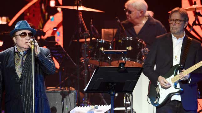Van Morrison and Eric Clapton at Music For The Marsden 2020 at London’s The O2 Arena in March