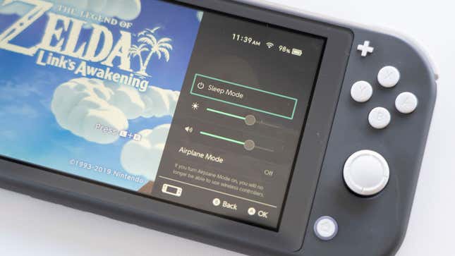 Stuff like auto-brightness isn’t available on the Switch Lite.