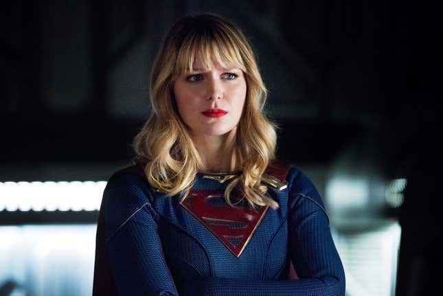 Supergirl (Melissa Benoist) pondering...something in this pic from Crisis part three, since we couldn’t even snag a photo from tonight yet.