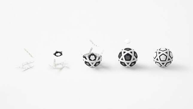 Nendo lanza una pelota de fútbol por piezas que no tendrás que inflar nunca