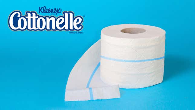Image for article titled Cottonelle Adds Blue Strip To Toilet Paper But Keeps What It Does A Secret