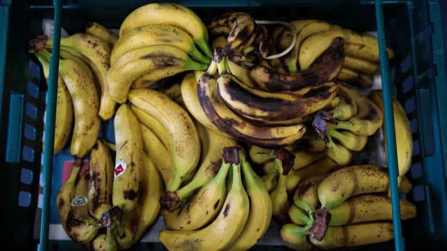 Pile of supermarket bananas