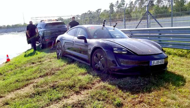 Image for article titled How I Nearly Crashed A $100,000 Porsche Taycan Into A Wall