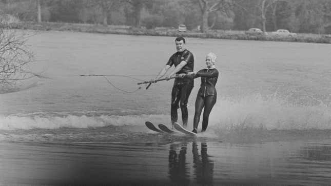 Image for article titled Here&#39;s Princess Margaret Learning to Waterski