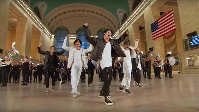 Image for article titled How the Hell Did BTS Perform in an Empty Grand Central Station?