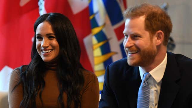  Meghan, Duchess of Sussex and Prince Harry, Duke of Sussex during their visit to Canada House on January 7, 2020 in London, England.